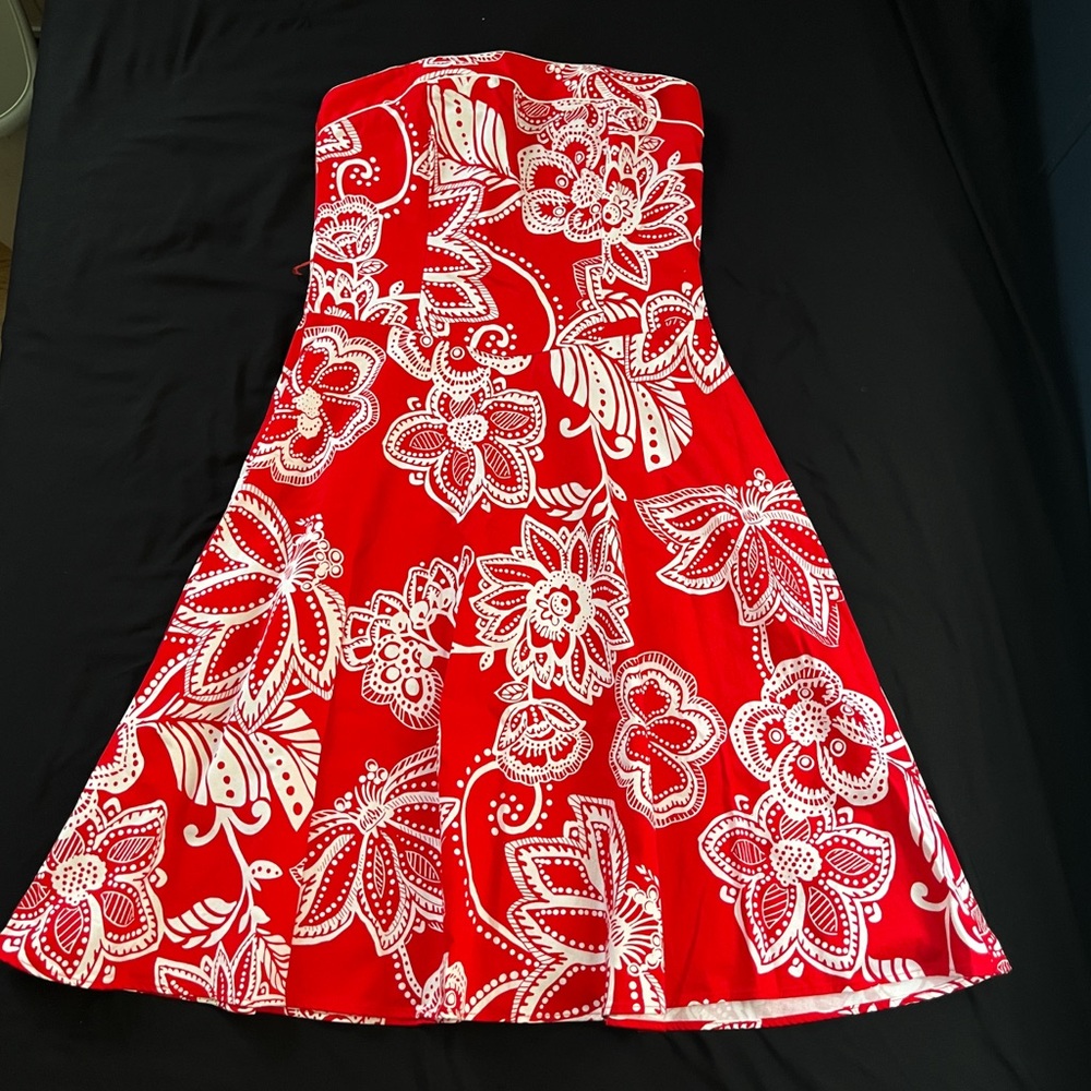 B. Smart Vibrant Red and White Dress